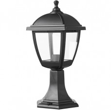 Φωτιστικό Φανάρι Κολωνάκι με ντουί E27 43cm Polycarbonate Μαύρο IP44 96511MF/BL